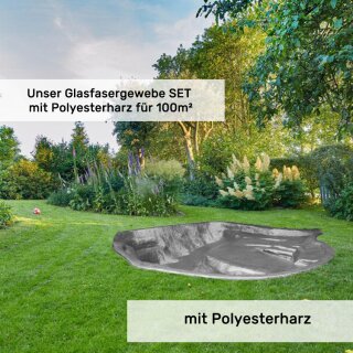 GFK Teichset Polyester bis 100 m² inkl. Deckschichtharz