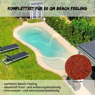 Strandpool- Beach Pool Set - Beach feeling bis 50 m² - terracotta