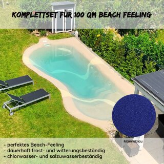 Strandpool - Beach Pool Set - Beach feeling bis 100 m²  marineblau