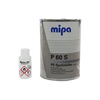 MIPA P60S styrolreduzierter 1 Liter PE-Spritzspachtel inkl. 30ml Härter Spritzfüller