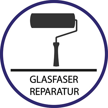 Ein Piktogramm für die Glasfaser Reparatur