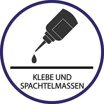 Ein Piktogramm für Klebe- und Spachtelmassen